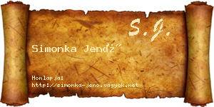 Simonka Jenő névjegykártya